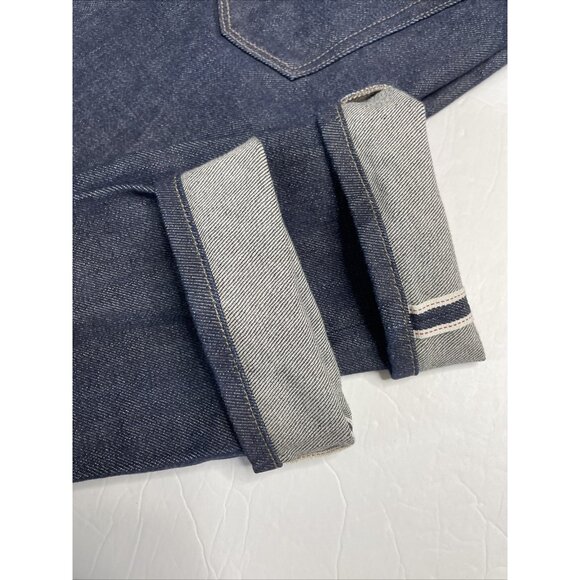 Uniqlo Jeans Mens 29x34 Dark Blue Denim Jeans Ankle Selvage Selvedge - Picture 3 of 9